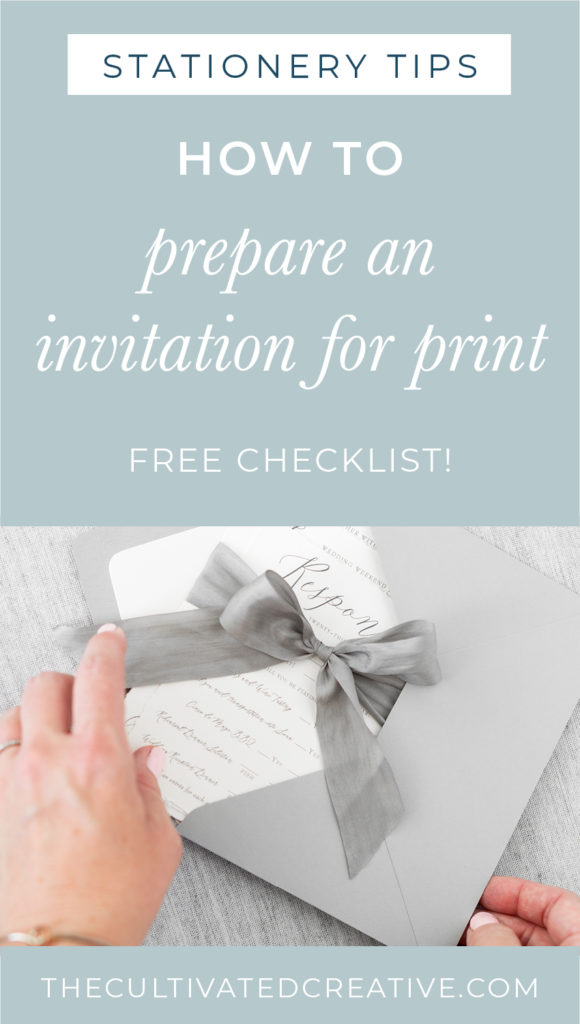 Learn how to prepare an invitation for print to send to press for your clients | learn all the steps you need to take to ensure a smooth production process